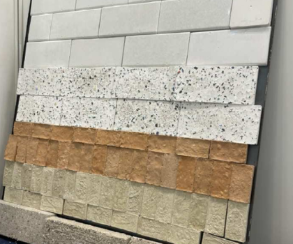 灰を原料としたブロックやタイルなどの再資源化イメージ